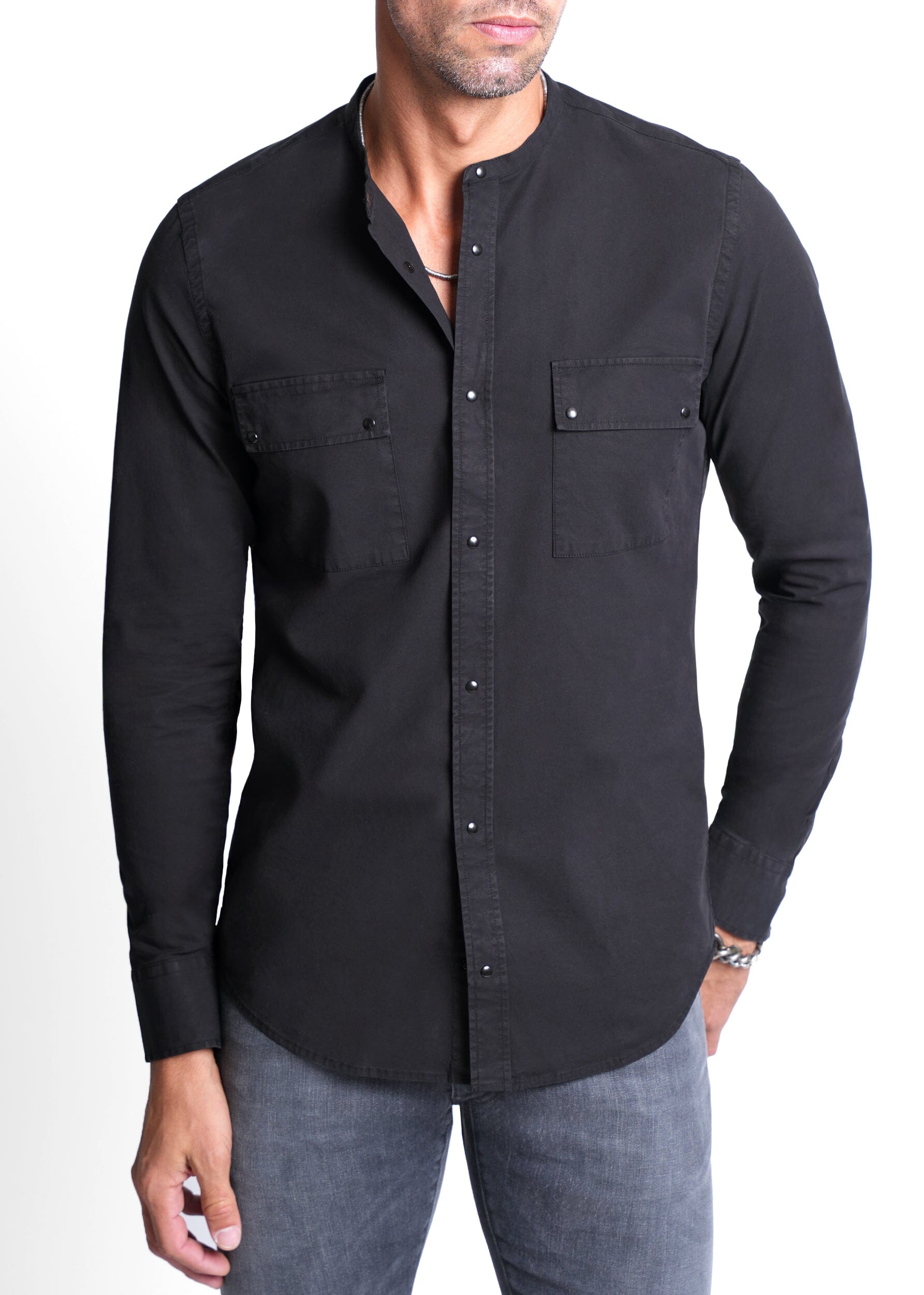 COLLARLESS CASUAL SHIRT