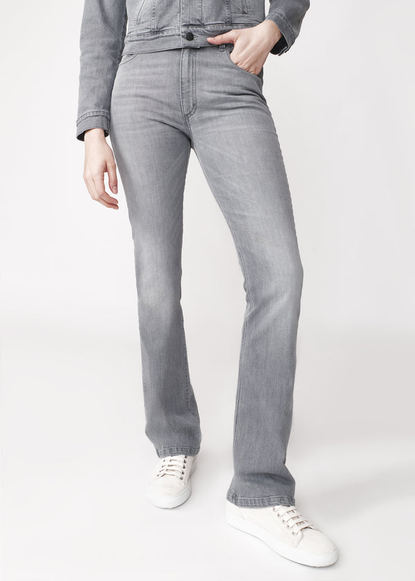 MARYLIN FLARED STRETCHY JEANS IN LIGHT GREY
