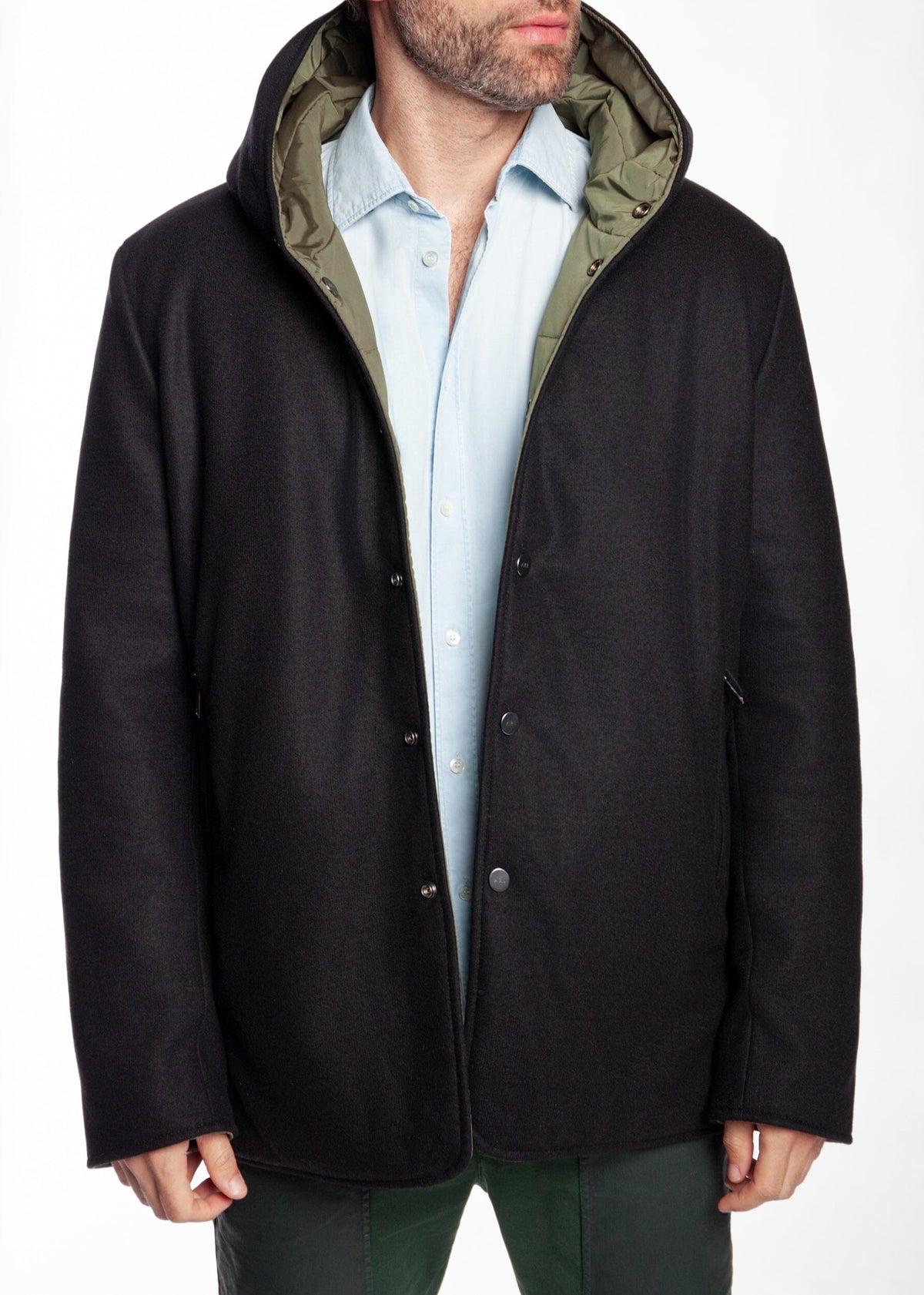 REVERSIBLE HOODED PUFFER