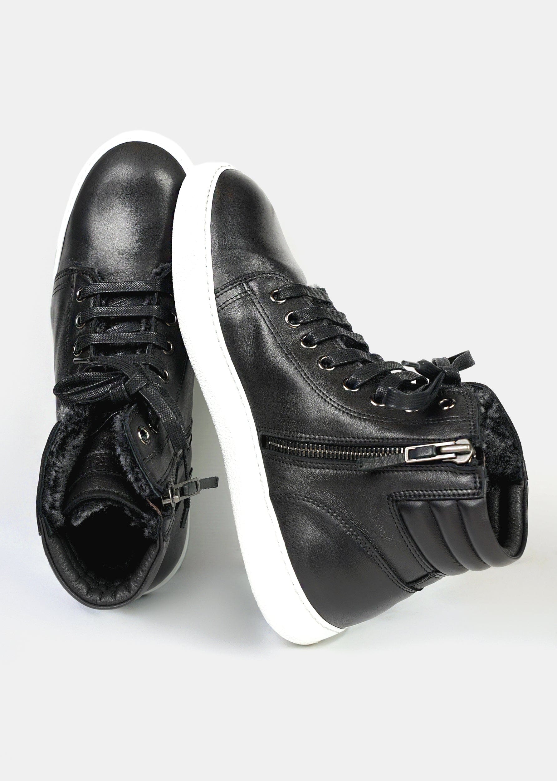 SHEARLING HIGH TOP SNEAKERS