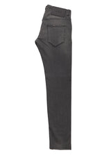 side view ARI Pearl Grey Stretch-Denim Jeans made in Italy organic cotton style 2107-035