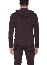 Burgundy Striped Blazer Jacket-Ari Soho