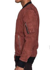 Alpha Leather Jacket in Burgundy-Ari Soho