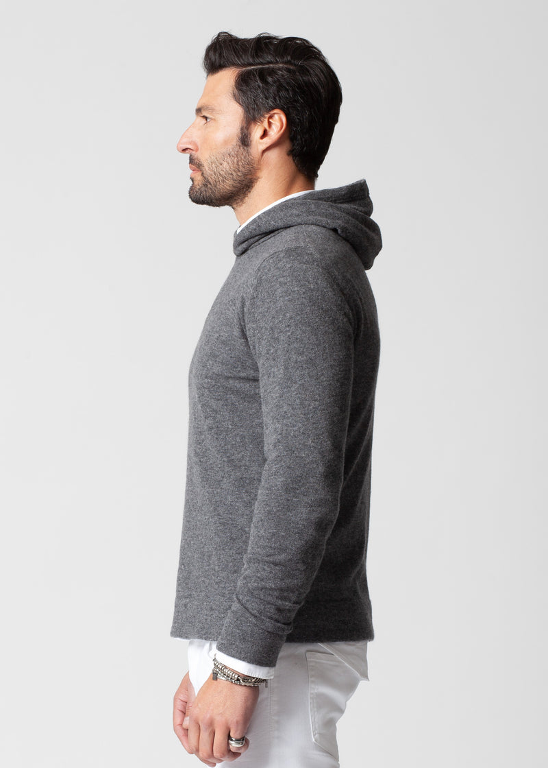ARI ETHEREALLY SOFT CASHMERE HOODIE IN GREY