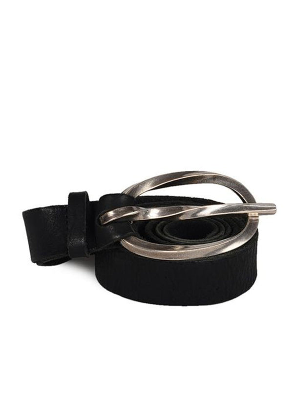 Goti Single Loop Belt Black. Made in Italy