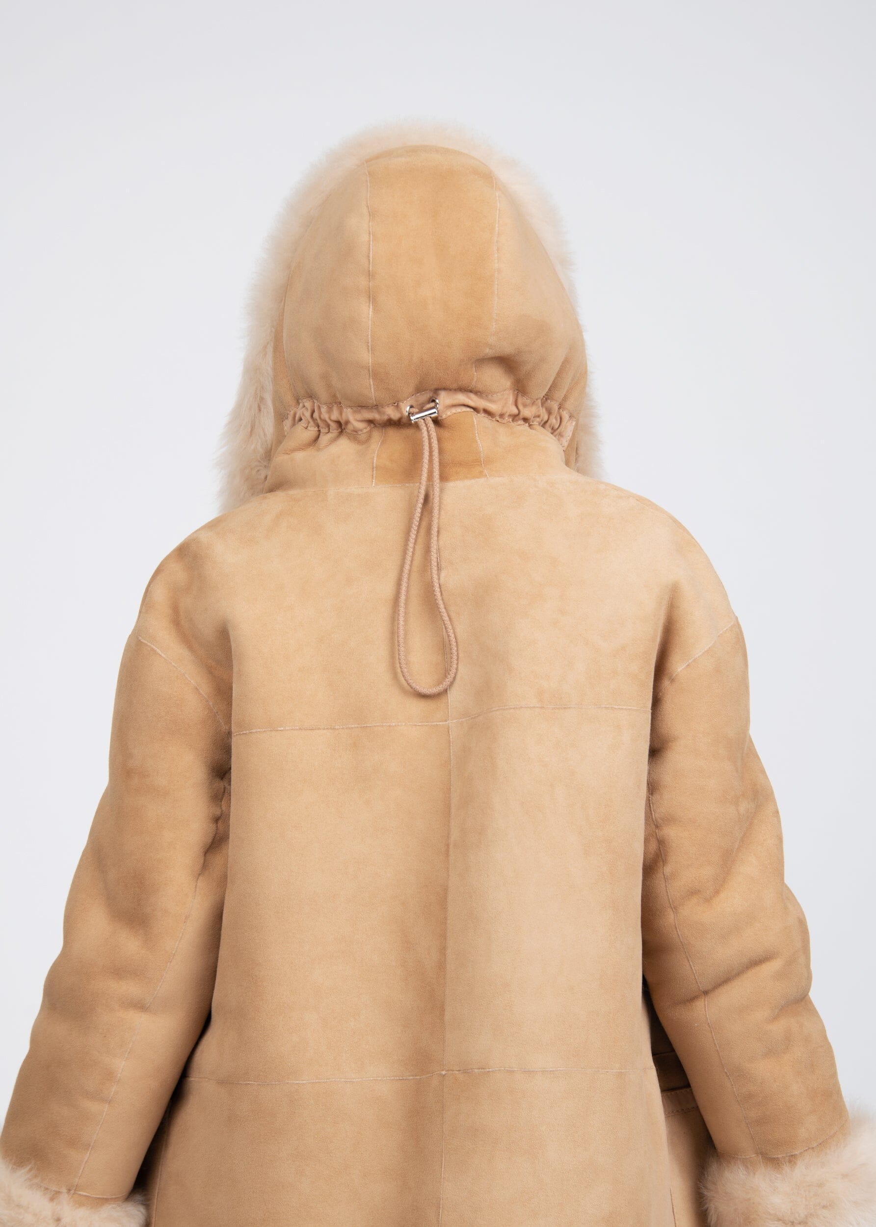 ALESSIA REVERSIBLE SHEARLING COAT IN BEIGE