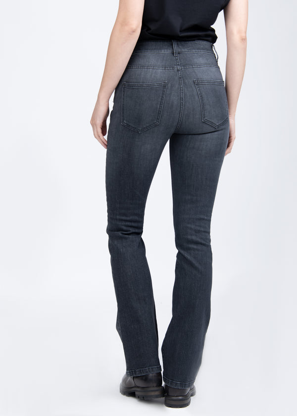 MARYLIN FLARED STRETCHY JEANS IN FADED GREY