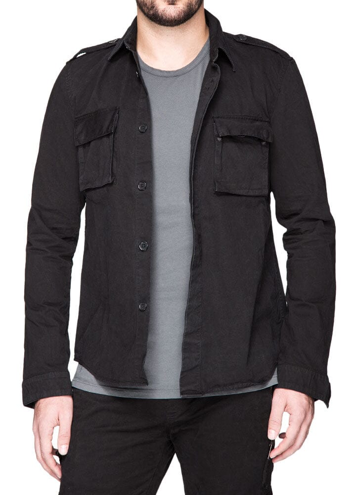 Military Shirt in Black-Ari Soho