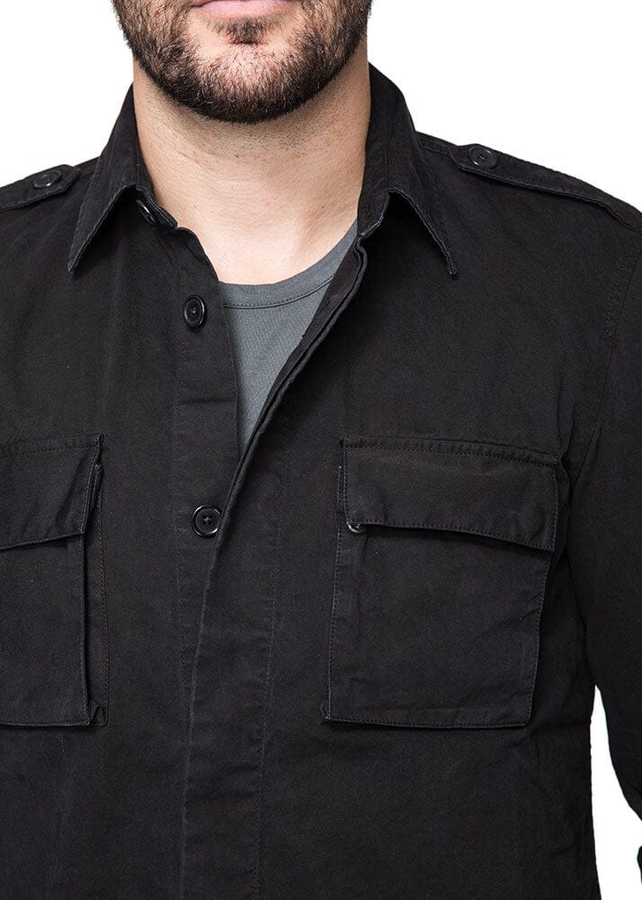 Military Shirt in Black-Ari Soho