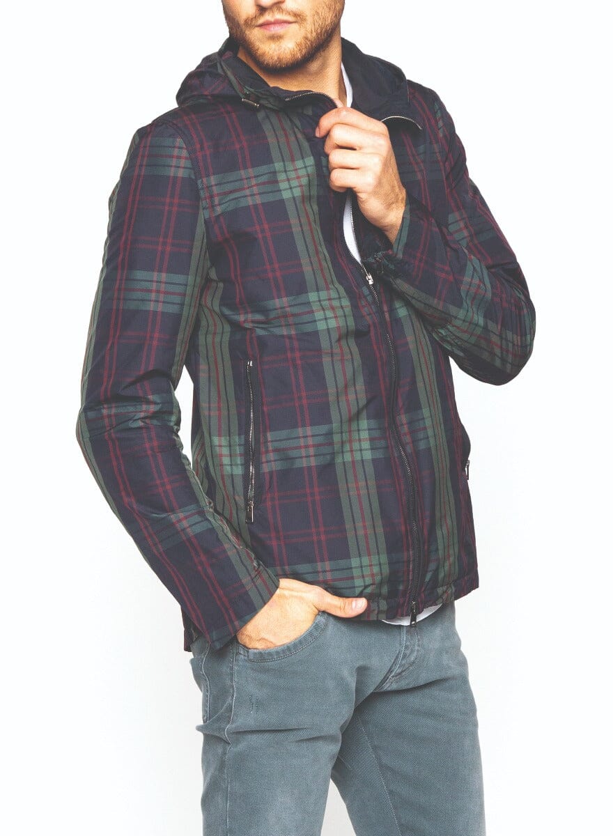 Hooded Windbreaker in Tartan-Ari Soho