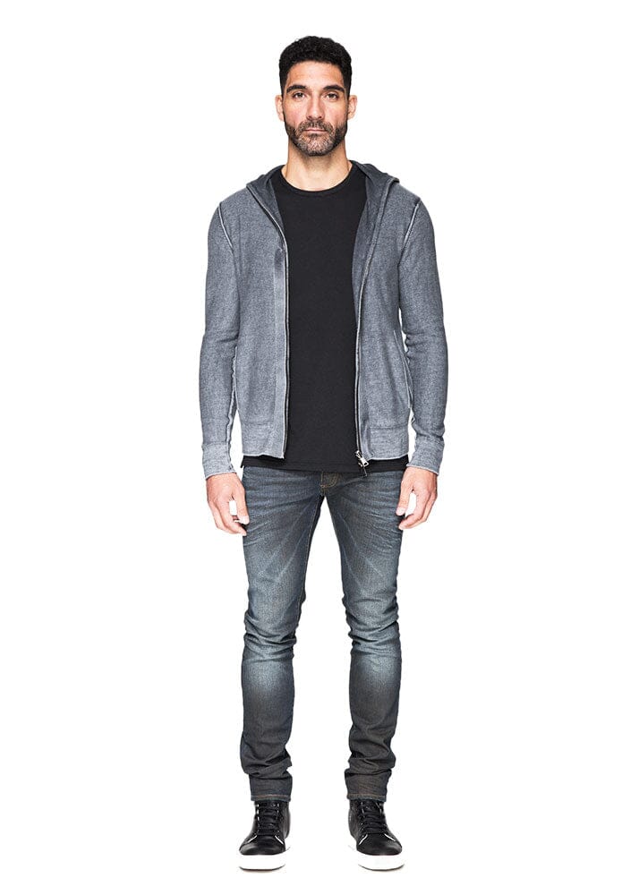 Reversible Cashmere Pull Over Hoodie in Derby Grey-Ari Soho