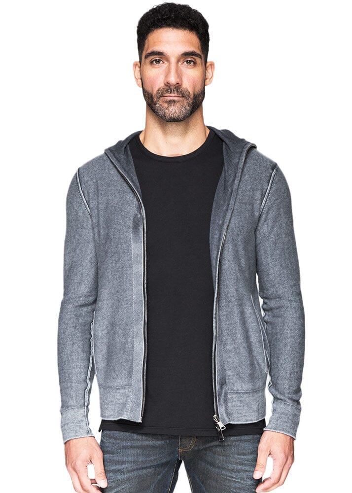 Reversible Cashmere Pull Over Hoodie in Derby Grey-Ari Soho