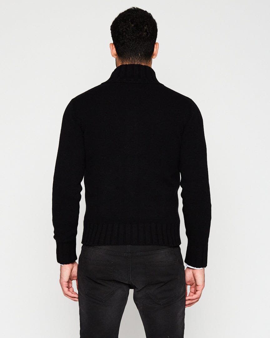 BLACK CASHMERE LONG NECK WITH ZIPPER-Ari Soho