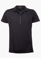 ARI POLO WITH FRONT SNAPS IN BLACK