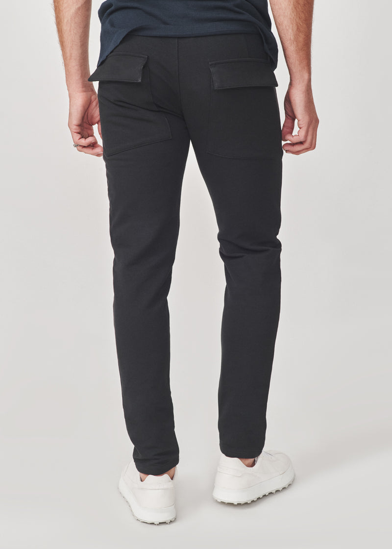 ARI LUX STRETCH COTTON PULL-UP JOGGERS IN BLACK