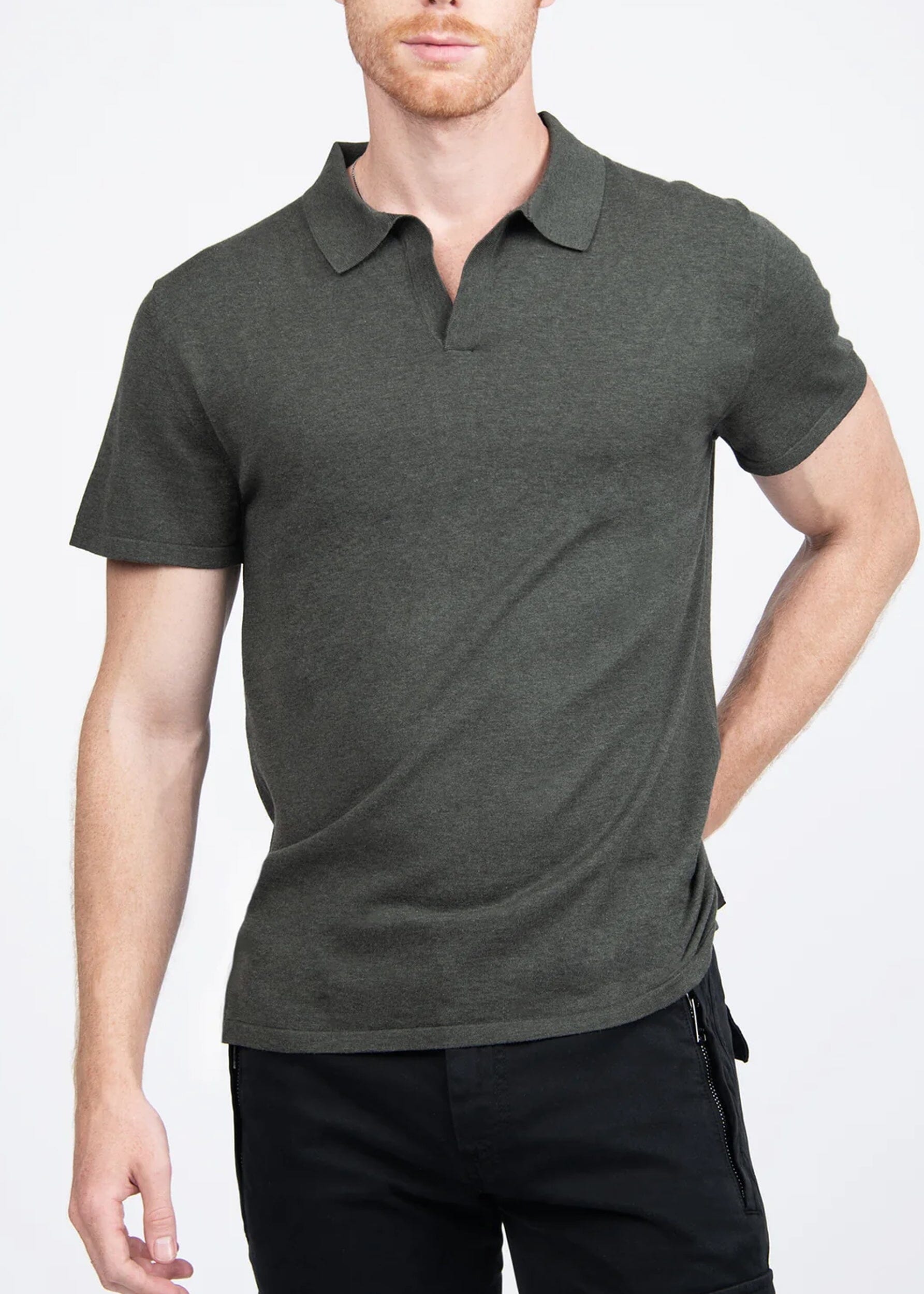 COTTON KNIT BUTTONLESS POLO