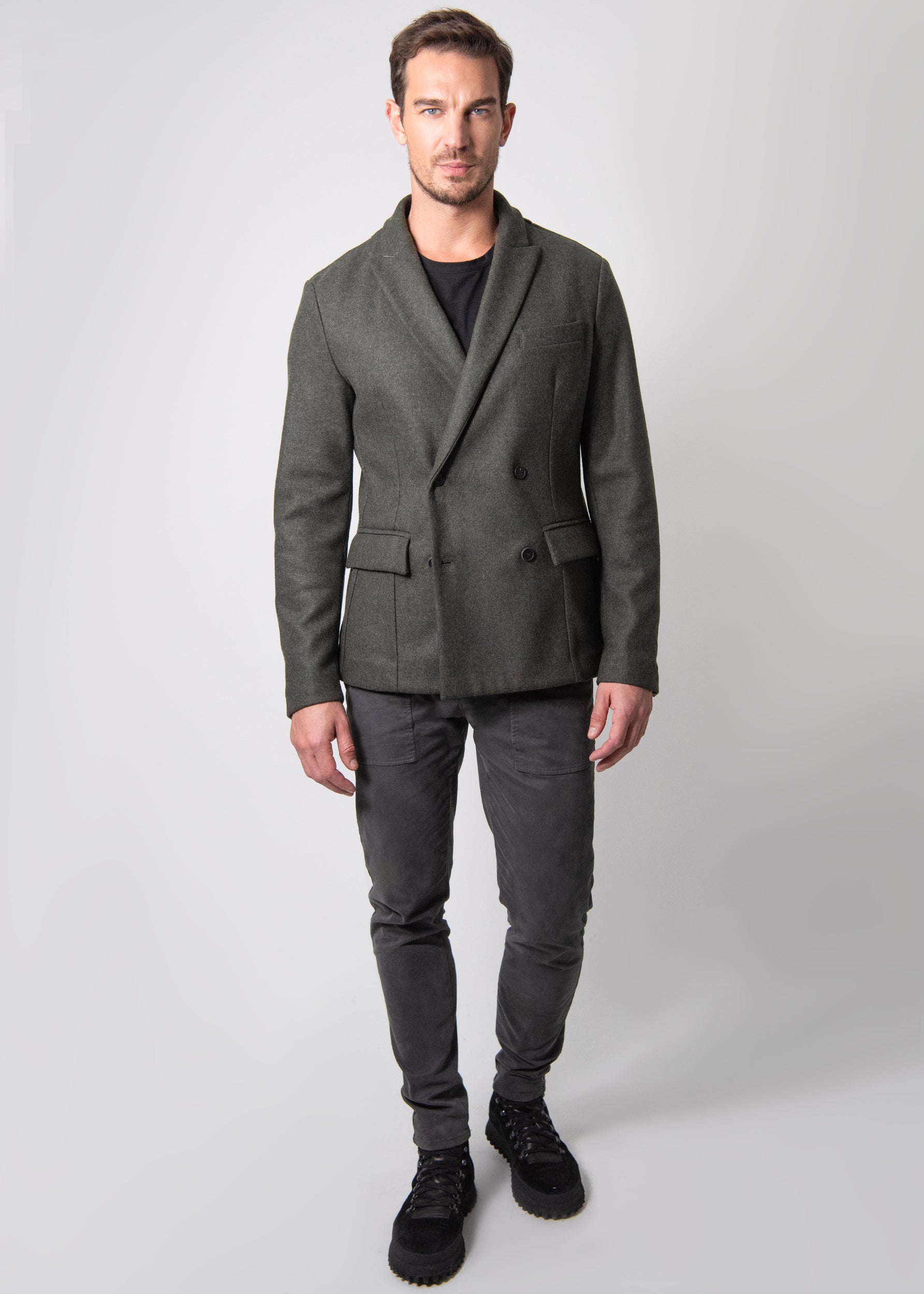 DOPPIO KNIT WOOL CASHMERE BLAZER