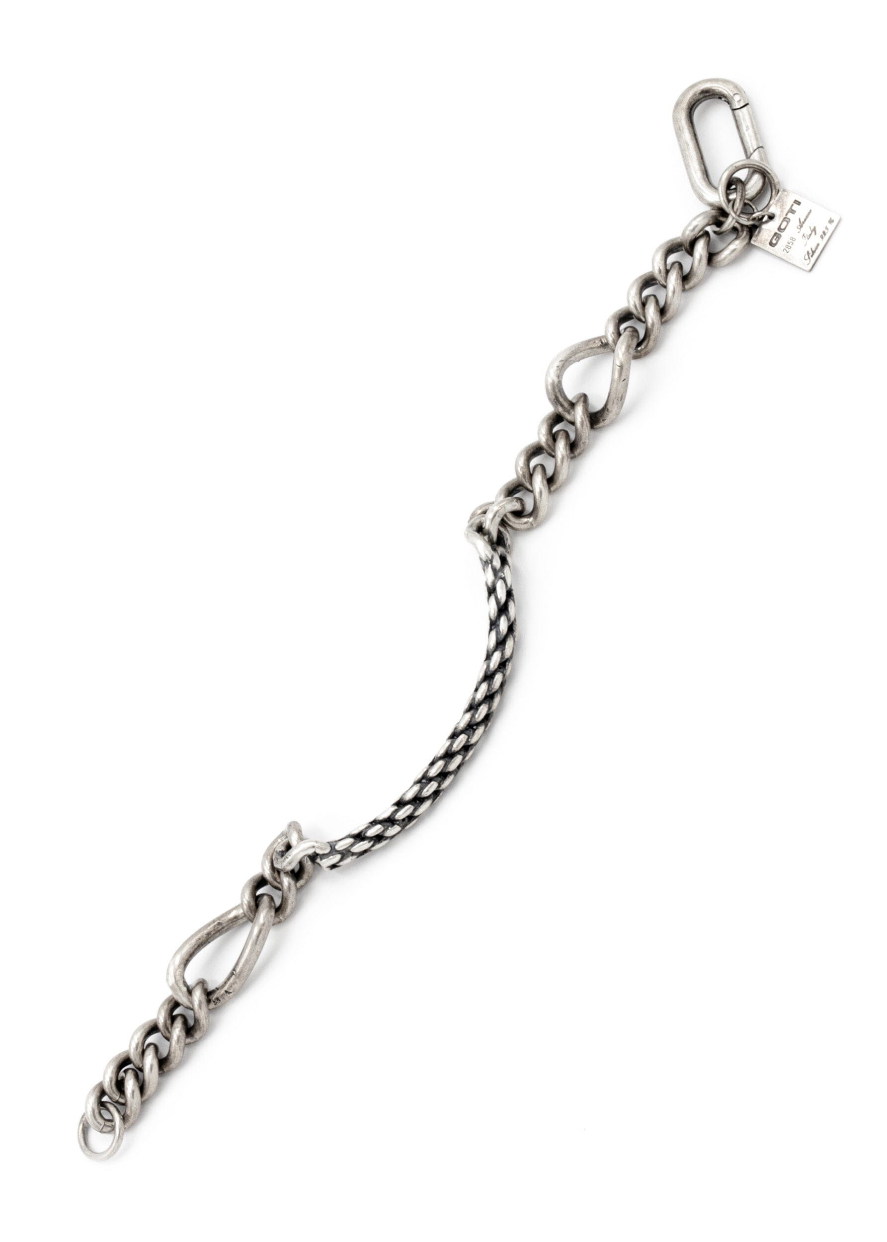 GOTI MULTI TEXTURED SILVER CHAIN BRACELET