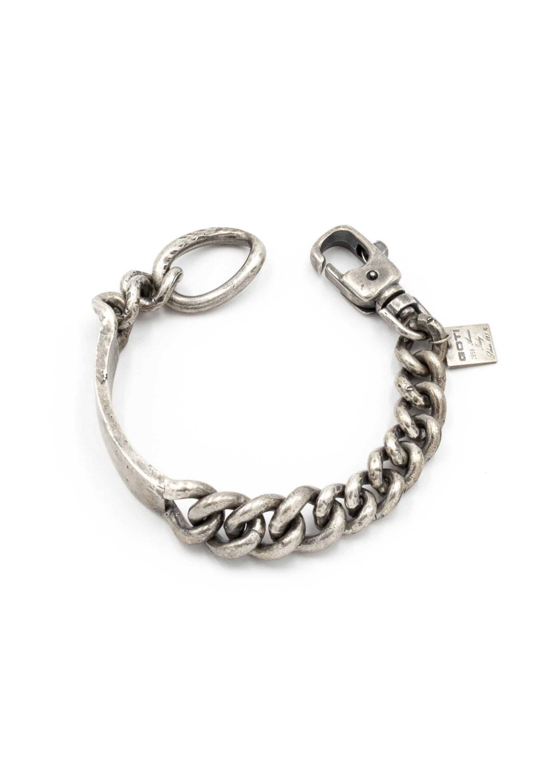 GOTI SILVER LINK CHAIN WITH PLATE CLASP CLOSURE BRACELET