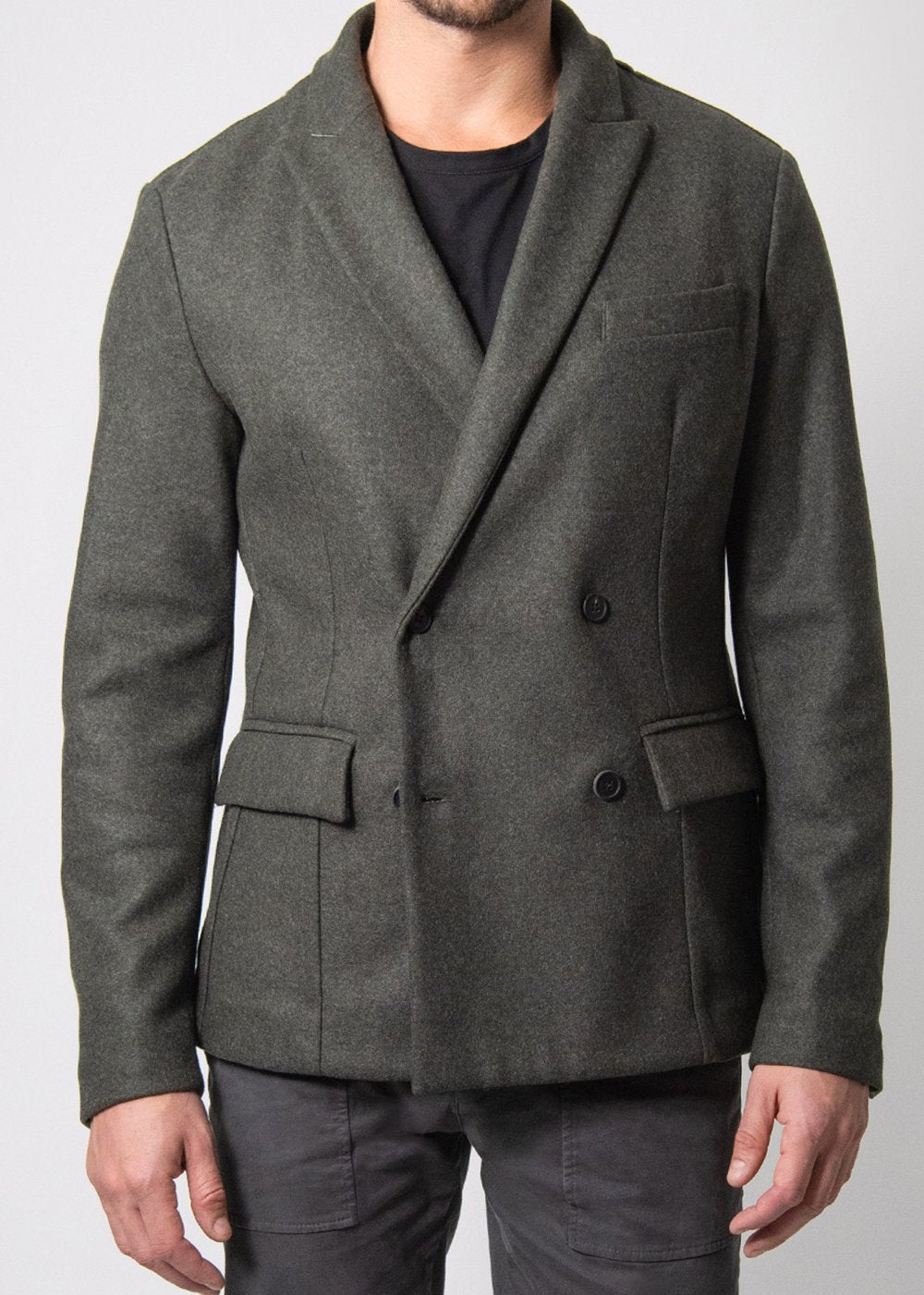 DOPPIO KNIT WOOL CASHMERE BLAZER