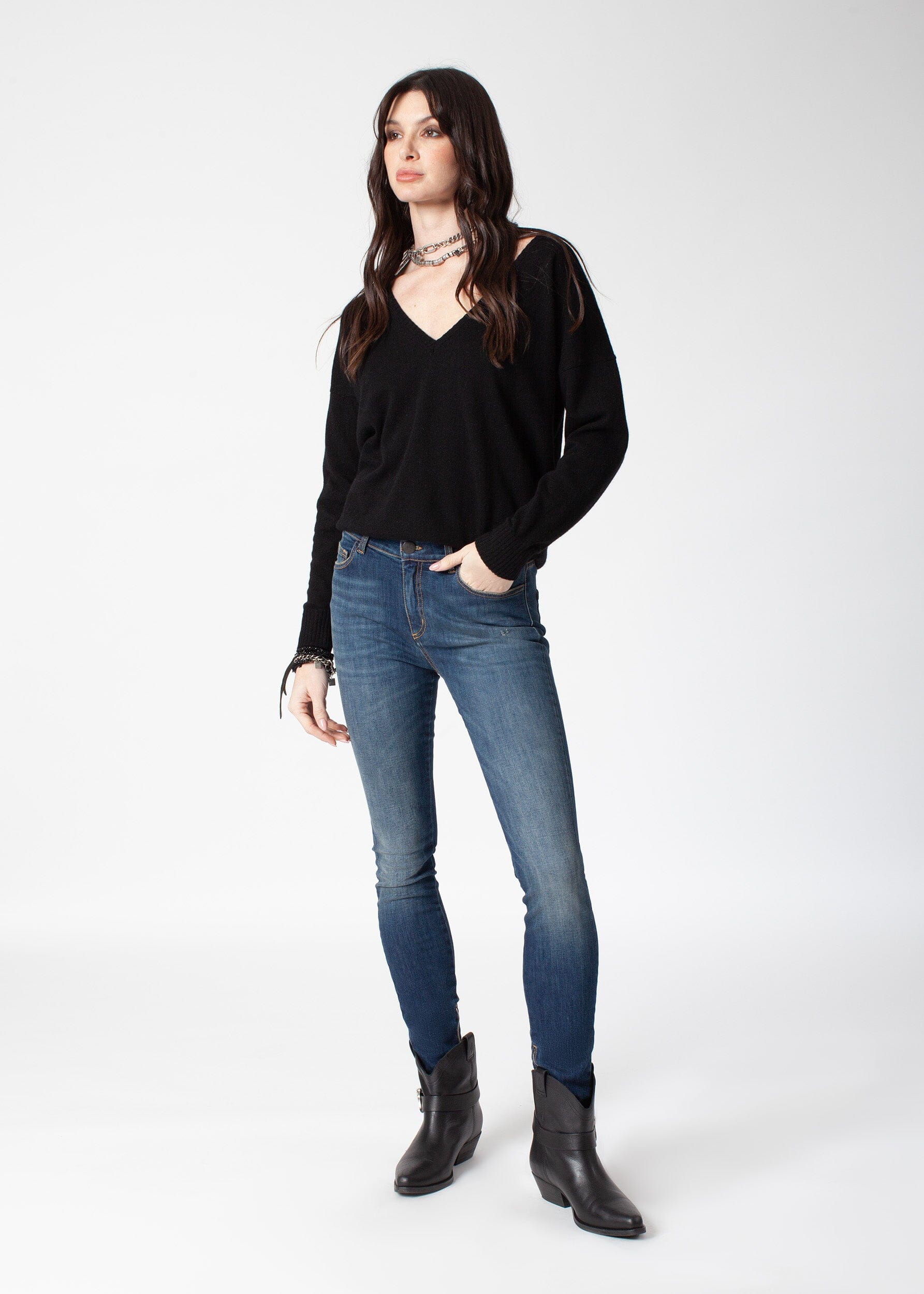 JANE DENIM WITH BOTTOM ZIP