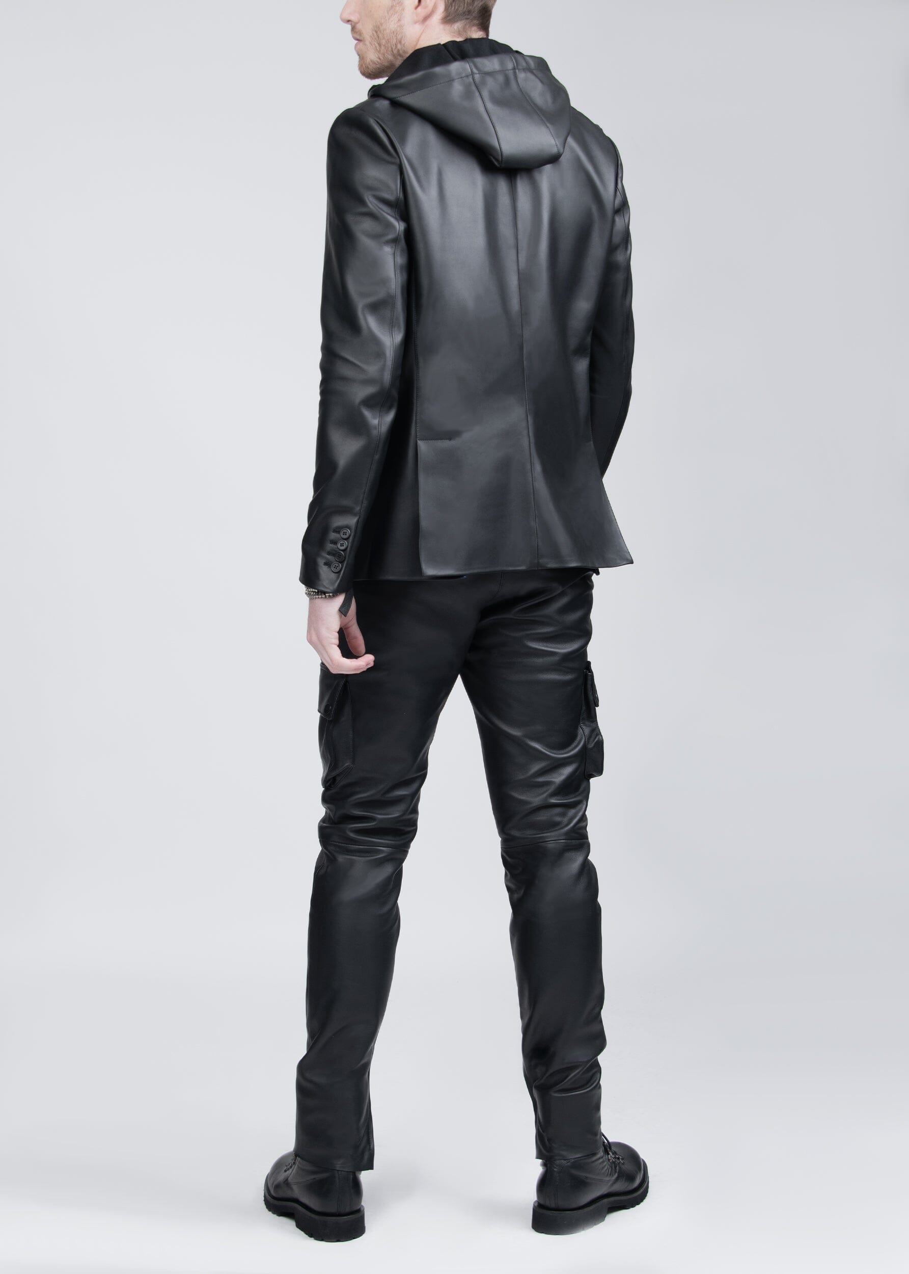 JOEL SIGNATURE LEATHER HOODED BLAZER