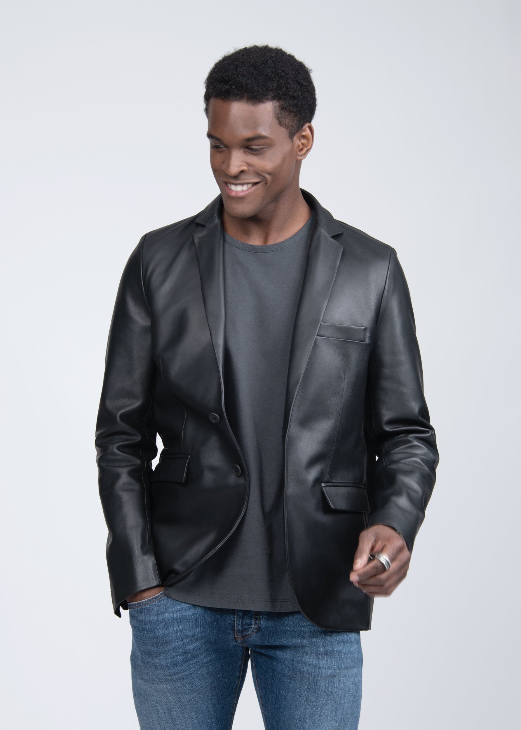 JOEL SIGNATURE LEATHER HOODED BLAZER