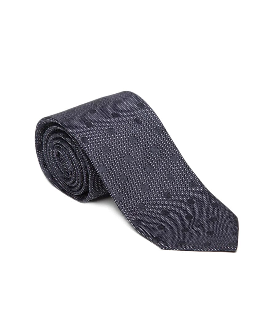 NAVY POLKA DOT TIE