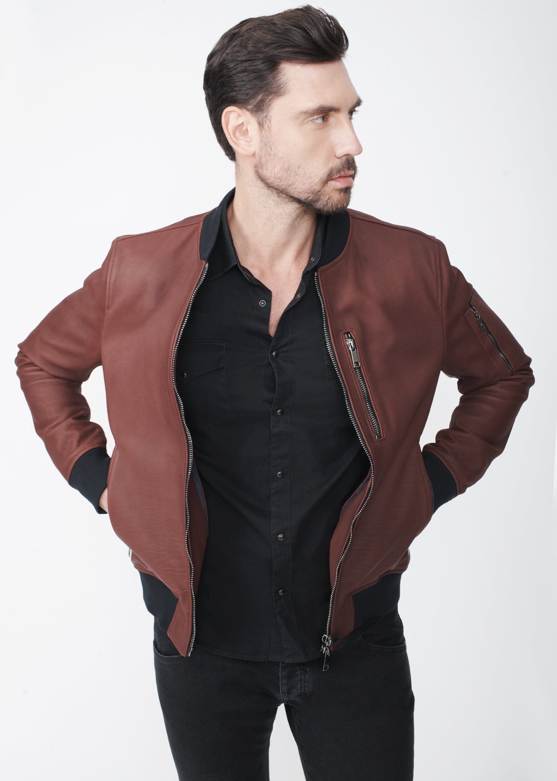 VITELLINO LEATHER BOMBER