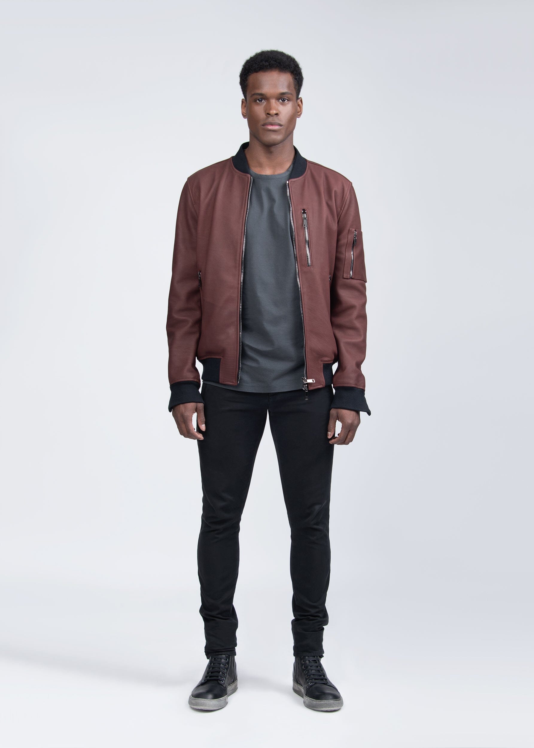 VITELLINO LEATHER BOMBER