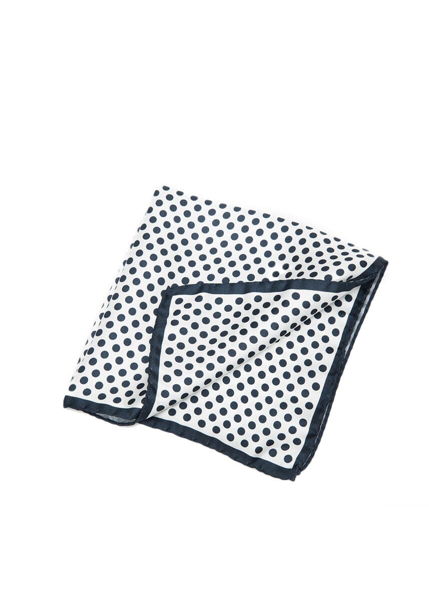 Navy Polka Dot Pocket Square-Ari Soho