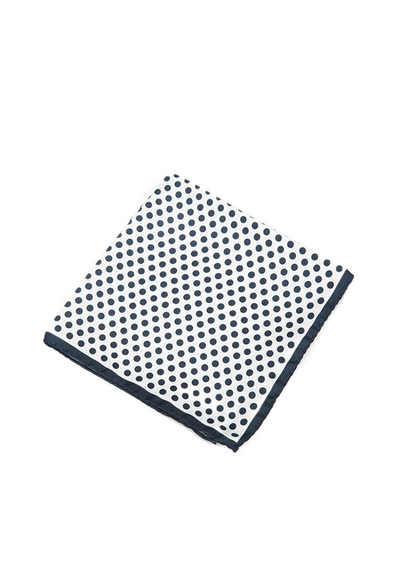 Navy Polka Dot Pocket Square-Ari Soho