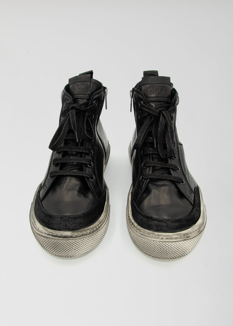 ARI HIGHT TOP SNEAKERS WITH ZIP/LACE IN BLK/WHT