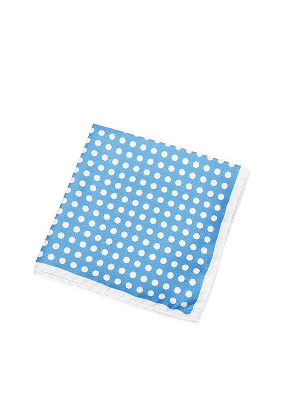 Light Blue Polka Dot Pocket Square-Ari Soho