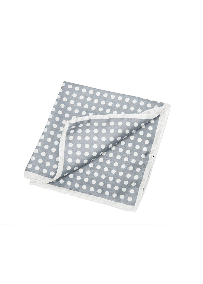 Grey Polka Dot Pocket Square-Ari Soho
