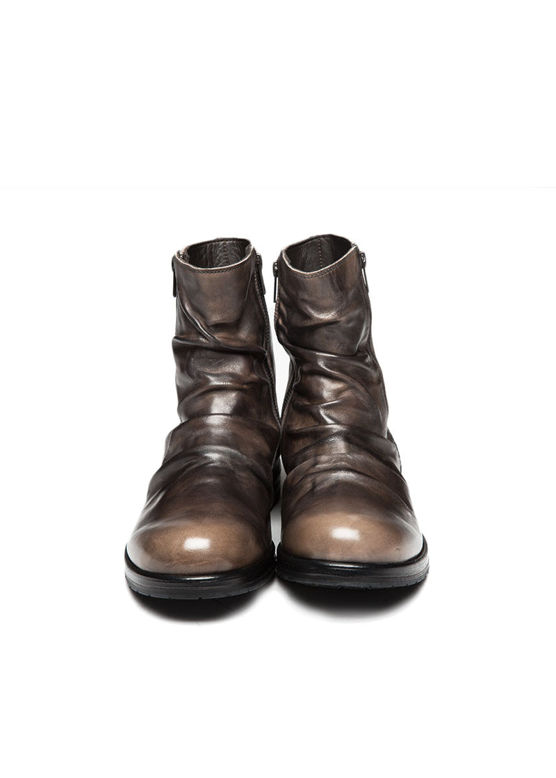 Brown Folded Leather Boot-Ari Soho