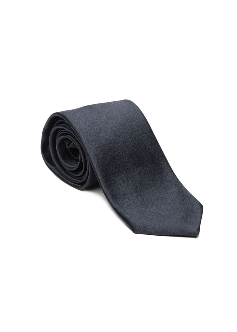  ARI Black Silk Tie. Made in Italy