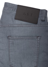 Detail view ARI Stone Grey Stretch-Denim Jeans made in Italy organic cotton style 2107-035