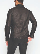 Rider Leather Shirt in Blackest-Ari Soho