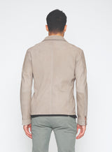 Manfield Leather Jacket in Grey-Ari Soho