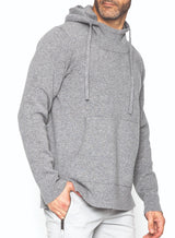 ARI Cashmere Knit Hoodie Grey. Made in Italy