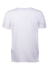 Back view ARI Raw Edge Cotton T-Shirt White. Made in Italy