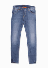Blue Moto Faded Denim Jeans-Ari Soho