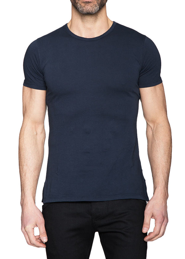 Navy Crewneck T-Shirt-Ari Soho