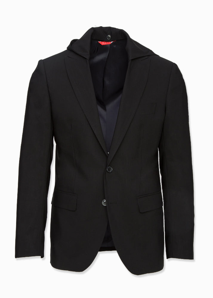 Black Hooded Wool Suit-Ari Soho