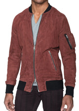 Alpha Leather Jacket in Burgundy-Ari Soho