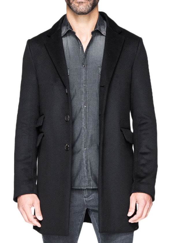 Single Breasted Cashmere Coat with Fur Collar-Ari Soho