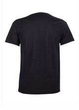Back view ARI Knitted Crew T-Shirt Black. Made in Italy