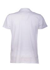 Back view ARI Cotton Stretch Polo T-Shirt White. Made in Italy