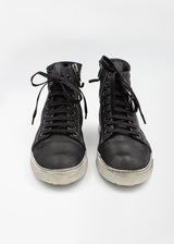 ARI OVER DYED SUEDE SNEAKER IN BLACK